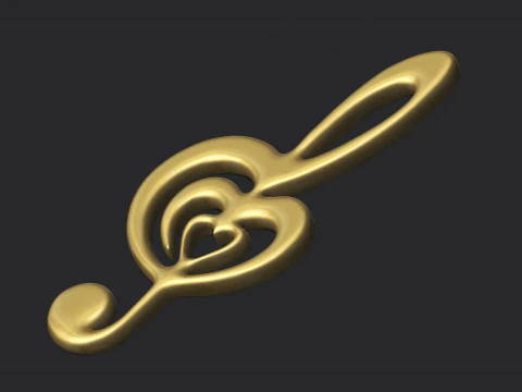 Treble clef 3D Print Model