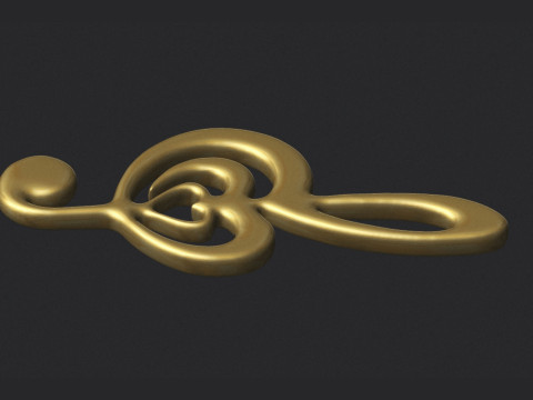 Treble clef Modèles 3D en vedette