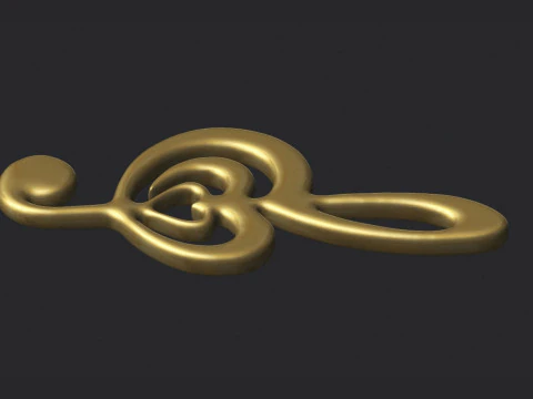 Treble clef 3D Print Model