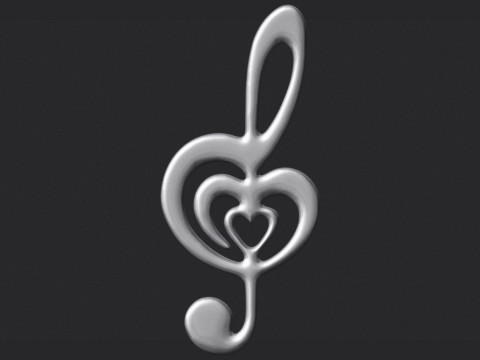 Treble clef Modèles 3D en vedette