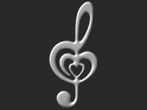 Treble clef 3D Print Model