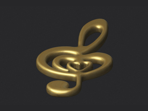 Treble clef Modèles 3D en vedette