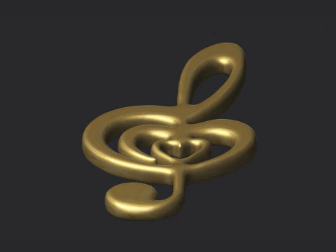 Treble clef 3D Print Model