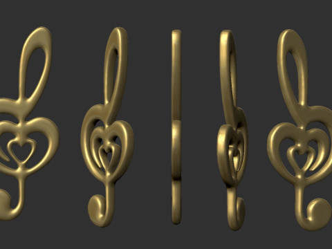 Treble clef Modèles 3D en vedette