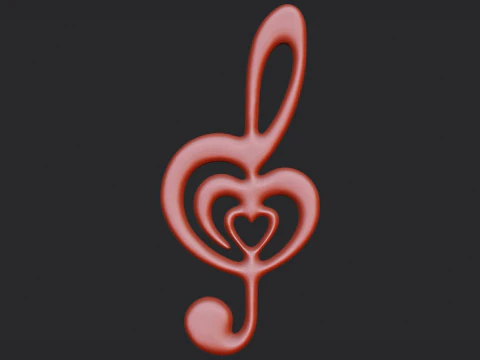 Treble clef 3D Print Model