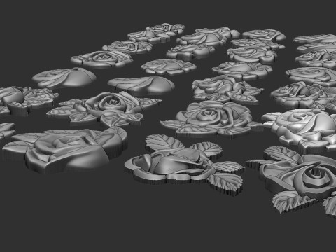 Roses relief set 3D Baskı Modeli