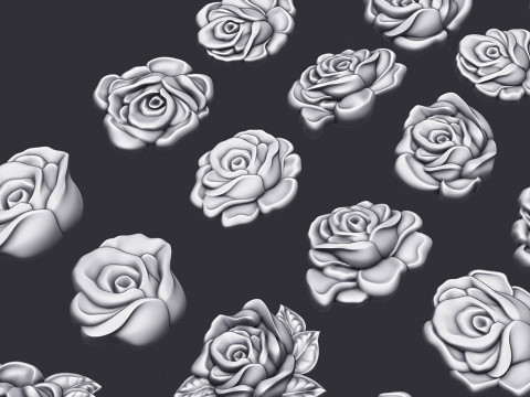 Roses relief set 3D Baskı Modeli