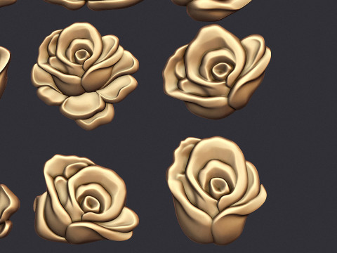 Roses relief set 3D Baskı Modeli