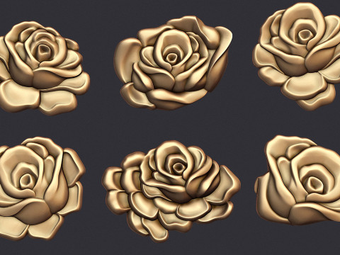 Roses relief set 3D Baskı Modeli