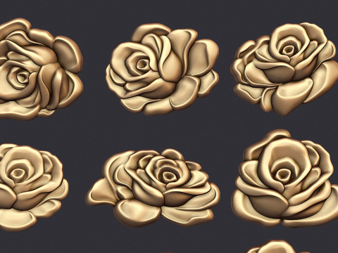 Roses relief set 3D Baskı Modeli