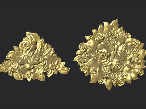 Bouquet of roses bas relief 3D Print Model