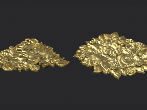 Bouquet of roses bas relief 3D Print Model