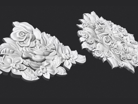 Bouquet of roses bas relief 3D Print Model