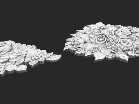 Bouquet of roses bas relief 3D Print Model