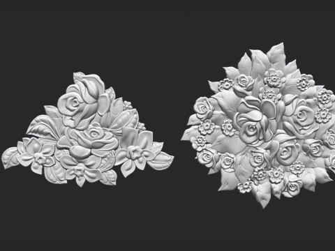 Bouquet of roses bas relief 3D Print Model