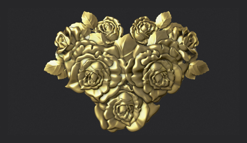 Roses relief 3D 3D Baskı Modeli .c4d .max .obj .3ds .fbx .stl .blend 