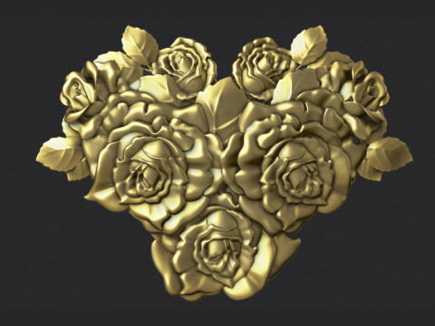 Roses relief 3D 3D Print Model