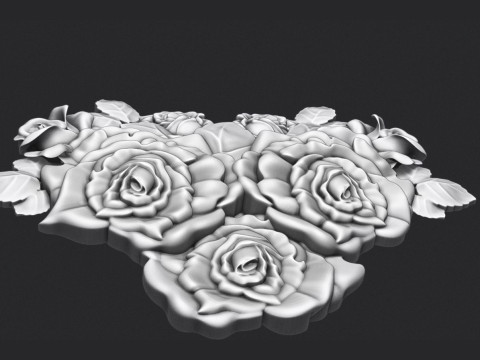 Roses relief 3D 3D Baskı Modeli