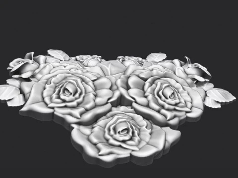 Roses relief 3D 3D Print Model