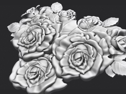 Roses relief 3D 3D Baskı Modeli