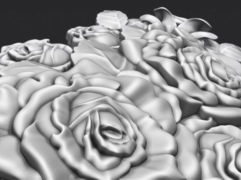 Roses relief 3D 3D Baskı Modeli