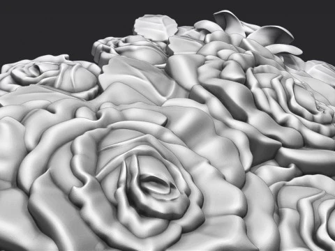 Roses relief 3D 3D Print Model