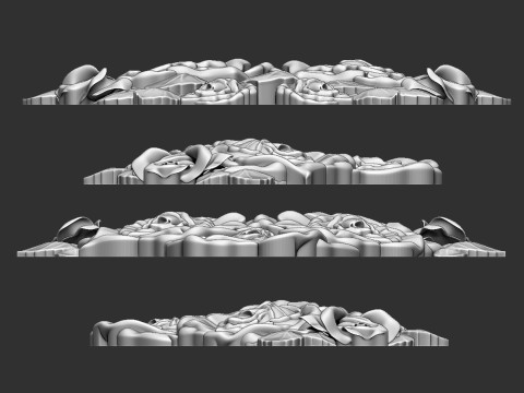 Roses relief 3D 3D Baskı Modeli