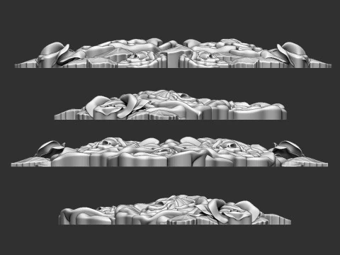 Roses relief 3D 3D Print Model