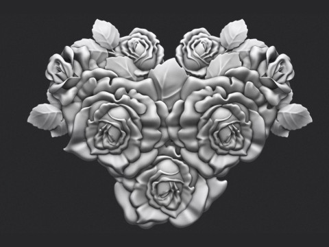 Roses relief 3D 3D Baskı Modeli