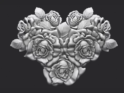 Roses relief 3D 3D Print Model