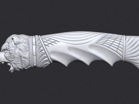 Bear Head Knife Handle 3D Druckmodell