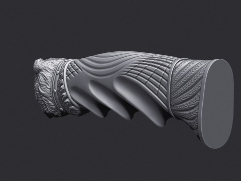Bear Head Knife Handle 3D Druckmodell