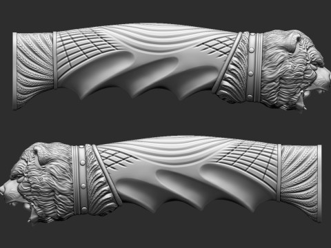 Bear Head Knife Handle 3D Druckmodell