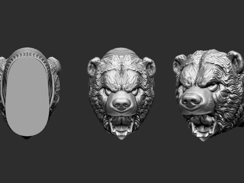 Bear Head Knife Handle 3D Druckmodell