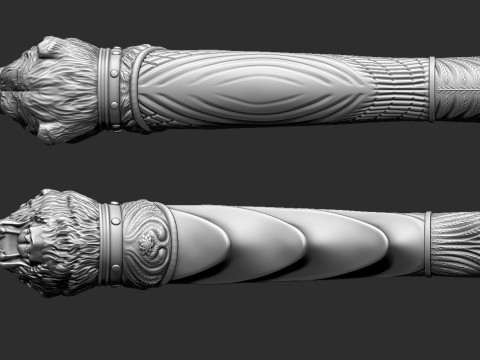 Bear Head Knife Handle 3D Druckmodell