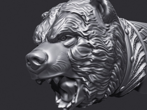 Bear Head Knife Handle 3D Druckmodell