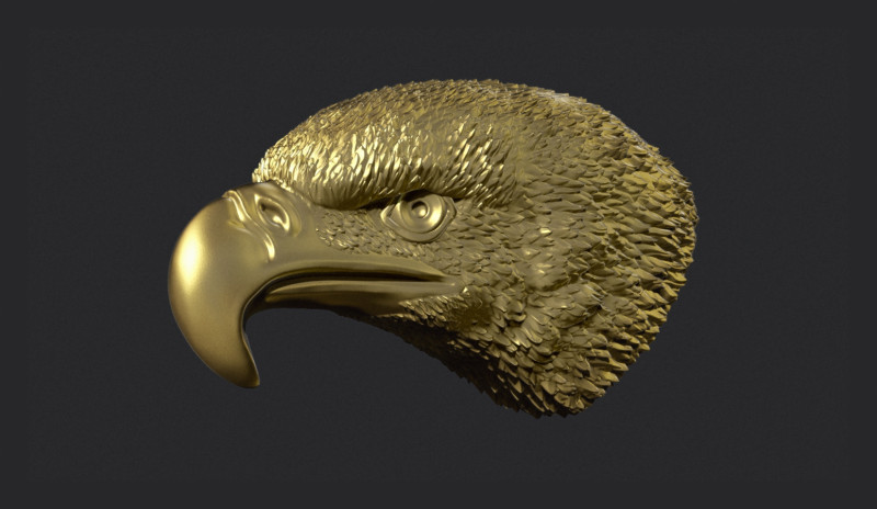 Eagle Head 3D Принт Модель .c4d .max .obj .3ds .fbx .stl .blend 