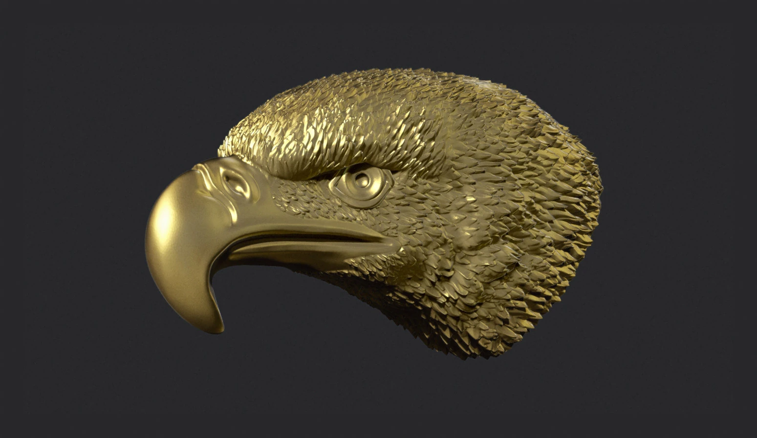 Eagle Head 3D Print Model .c4d .max .obj .3ds .fbx .stl .blend