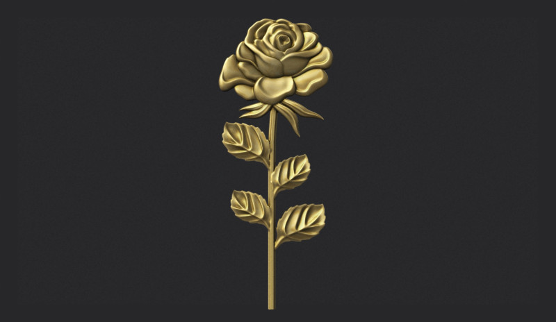 Rose relief 3D Print Model .c4d .max .obj .3ds .fbx .stl .blend