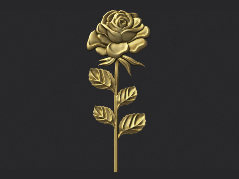 Rose relief Model Cetak 3D