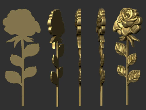 Rose relief 3D Print Model