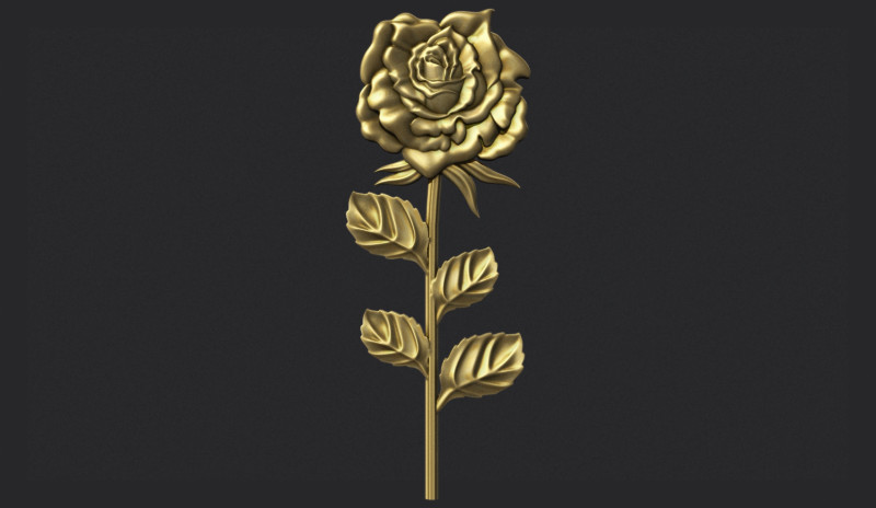 Rose bas relief 3D Baskı Modeli .c4d .max .obj .3ds .fbx .stl .blend