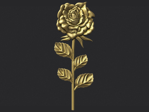 Rose bas relief 3D Print Model
