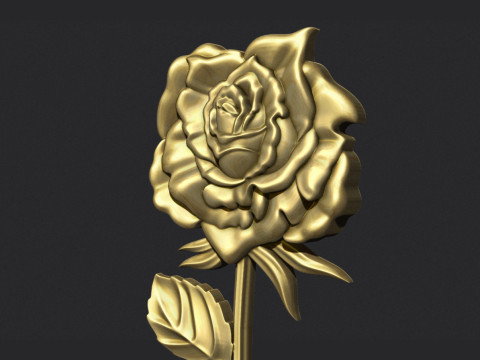Rose bas relief 3D Baskı Modeli