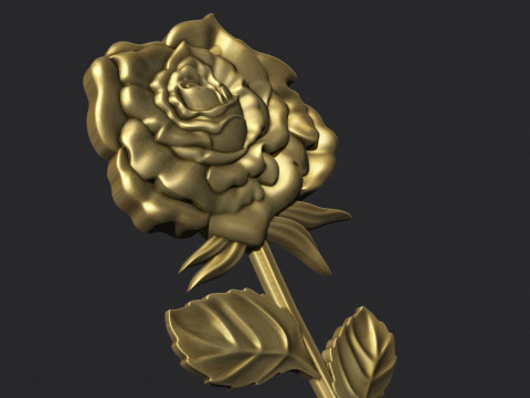Rose bas relief 3D Baskı Modeli