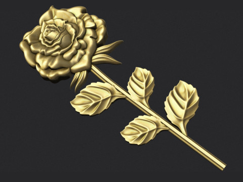 Rose bas relief 3D Baskı Modeli