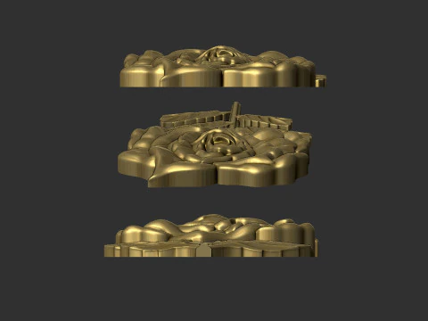 Rose bas relief 3D Print Model