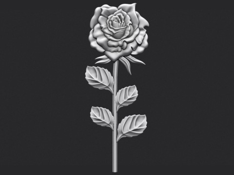 Rose bas relief 3D Baskı Modeli