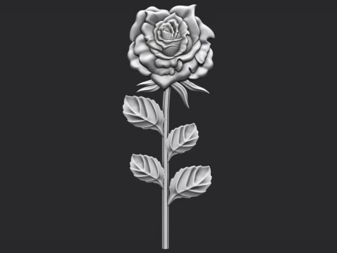Rose bas relief 3D Print Model