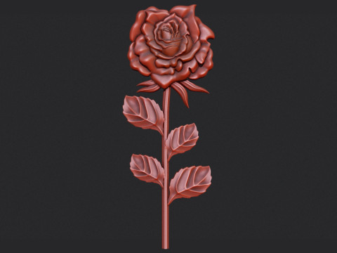 Rose bas relief 3D Baskı Modeli
